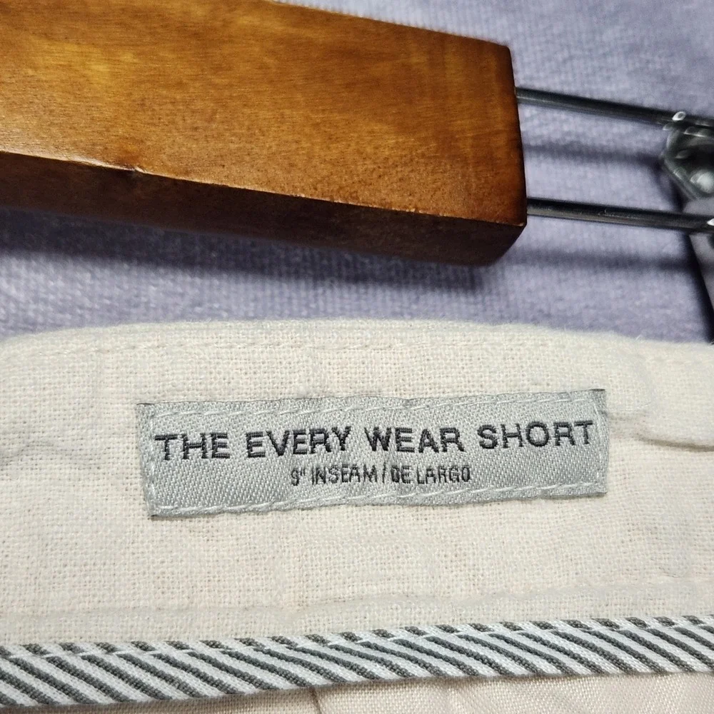 Goodfellow & Co Mens 36 Every Wear Linen Cotton Blend Shorts Beige 9 Inseam